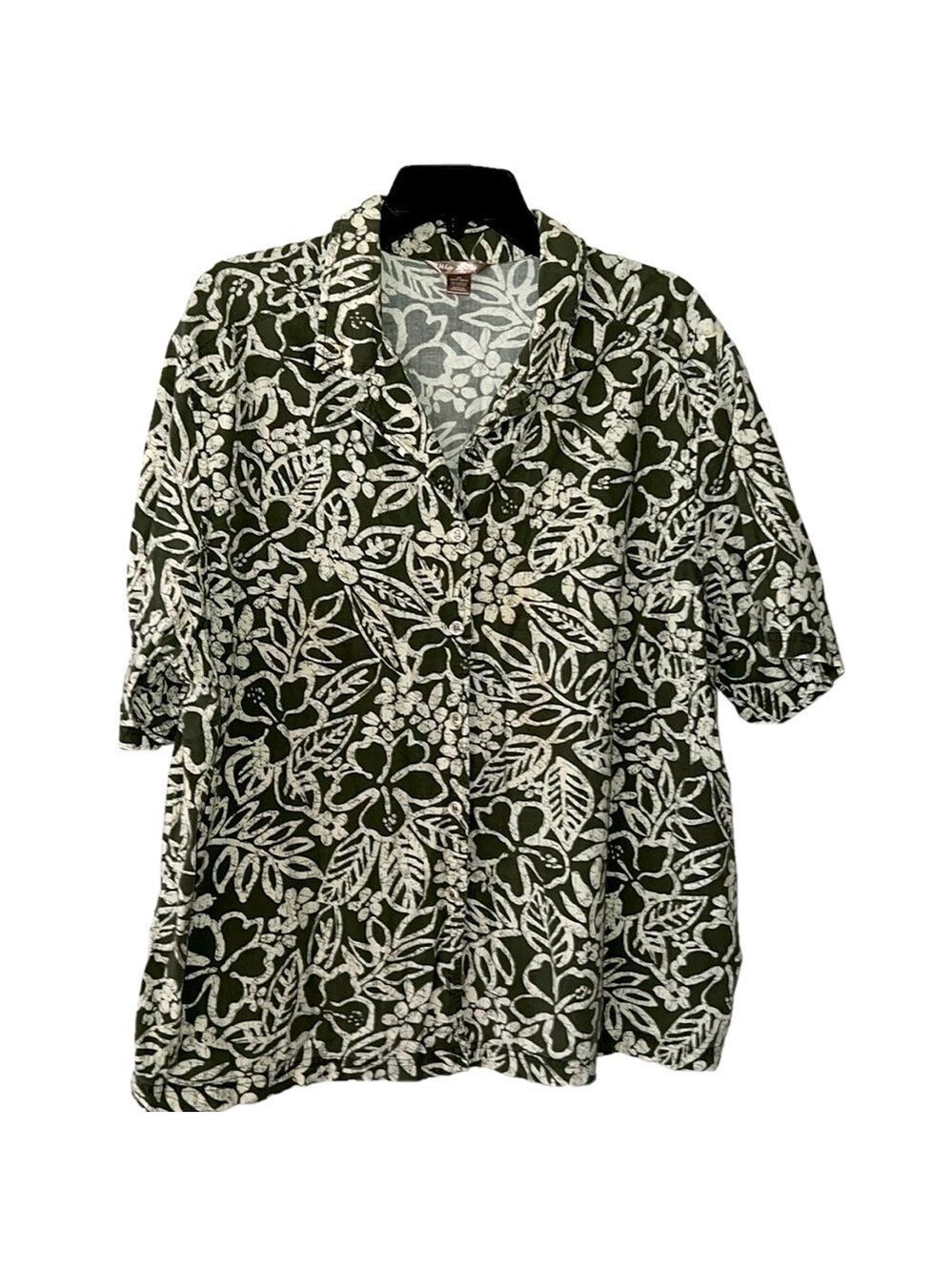 White Stag Button Top, Size 4X (26-28), PTP 26”, L 27”, 55% Cotton-45% Rayon